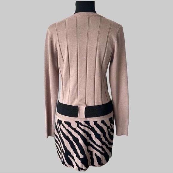Alison Sheri Animal Print  Sweater Dress Removable Belt - Picture 3 of 16